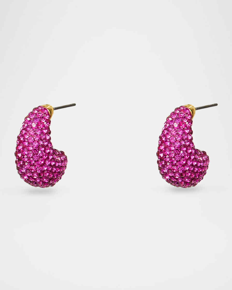 Pave Dome Mini Hoop Earrings